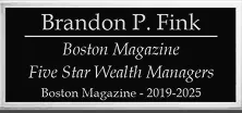 Five Star Wealth Manager award badge for Brandon Fink