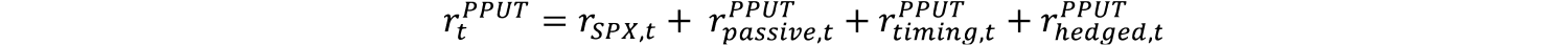 Equation calculating the returns of put protection index